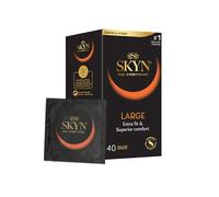 SKYN Large Condoms Pack of 40 / Skynfeel Latex Free Condoms for Men, Extra Large, Thin XL, Smooth Straight Shape, 56mm Wide