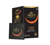 SKYN Large Condoms Pack of 50 / Skynfeel Latex Free Condoms for Men, Extra Large, XL, Thin, Smooth Straight Shape, 56mm Wide