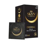 SKYN Original Condoms (20-Pack) SKYNFEEL Latex Free Condoms for Men, Regular Size, Strong & Thin Condoms, Smooth Straight Shape, Lubricated, 53mm Wide