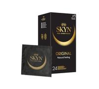 SKYN Original Condoms (Pack of 24) SKYNFEEL Latex Free Condoms for Men | Regular Size, Strong & Thin, Smooth Straight Shape, Lubricated, 53mm Wide