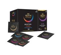 SKYN Selection Condoms Pack of 50 & Elite Condoms Pack of 10 / Skynfeel Latex Free, 10 x Original, 10 x Intense Feel, 10 x Extra Lube, Regular Size, Ultra-Thin