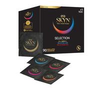 SKYN Selection Condoms Pack of 90 / Skynfeel Latex Free Condoms for Men, 30 x Original, 30 x Intense Feel, 30 x Extra Lube, Regular Size, Thin, 53mm Wide