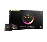 SKYN Sensual Collection Condoms (Pack of 38) Special Edition | Condoms for Men, Latex Free, Regular Size, Thin, Ribbed & Dotted Shape and Flavoured Condoms for Fun Sensations