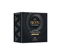 SKYN Unknown Pleasures (Pack of 42): Assortment of Smooth and Textured Surface Latex Free Condoms for Men, SKYNFEEL Technology, Lubricated, 53mm Nominal Width