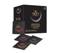 SKYN Unknown Pleasures (Pack of 42): Assortment of Smooth and Textured Surface Latex Free Condoms for Men, SKYNFEEL Technology, Lubricated, 53mm Nominal Width