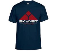 Skynet Cyberdyne Systems Inspired by Terminator Cotton T-Shirt Top Tee(Navy Blue, XL)