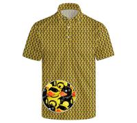 SKYNORA Golf Shirts for Men, Polo Shirts Short Sleeve Moisture Wicking Quick Dry Performance Print Golf Polo Shirts for Men, Punk Duck, XXL