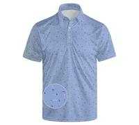 SKYNORA Golf Shirts for Men, Polo Shirts Short Sleeve Moisture Wicking Quick Dry Performance Print Golf Polo Shirts for Men, Golf Club, Large