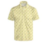 SKYNORA Golf Shirts for Men, Polo Shirts Short Sleeve Moisture Wicking Quick Dry Performance Print Golf Polo Shirts for Men, Bee, XL