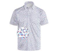 SKYNORA Golf Shirts for Men, Polo Shirts Short Sleeve Moisture Wicking Quick Dry Performance Print Golf Polo Shirts for Men, Flag Position, XXL