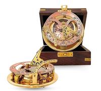 SKYNOTCH 3 Inch Nautical Working Brass Gilbert & Son London Compass Gift Sundial Compass Rosewood Case/Nautical Gift Ideas for Men
