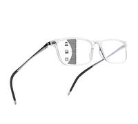 SKYOAK Top is not 0 Superior Progressive Multifocus Reading Glasses Men Aluminum Arm TR90 Blue Light Blocking Multifocal Spring Hinge(approx 3ft)+2.0 Clear