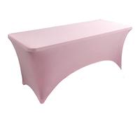Skyour Stretch Spandex Table Cover 4ft/5ft/6ft/8ft Folding Rectangular Dinner Elastic Fitted Table Cloth Outdoor Cocktail Tablecloth Covers Protector (Pink, 4FT: 48x24x30in)