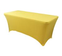 Skyour Stretch Spandex Table Cover 4ft/5ft/6ft/8ft Folding Rectangular Dinner Elastic Fitted Table Cloth Outdoor Cocktail Tablecloth Covers Protector (Yellow, 5FT: 60x30x30in)