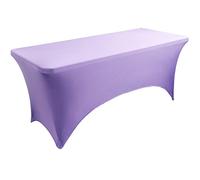 Skyour Stretch Spandex Table Cover 4ft/5ft/6ft/8ft Folding Rectangular Dinner Elastic Fitted Table Cloth Outdoor Cocktail Tablecloth Covers Protector (Purple, 6FT: 72x30x30in)