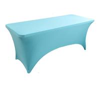 Skyour Stretch Spandex Table Cover 4ft/5ft/6ft/8ft Folding Rectangular Dinner Elastic Fitted Table Cloth Outdoor Cocktail Tablecloth Covers Protector (Blue, 8FT: 96x30x30in)