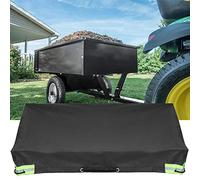 Skyour Tipping Trailer Cover for Lawn Tractor, Waterproof Heavy Duty Utility Wagon Tow Cover Garden Steel Dump Cart Cover Cargo RV Trailer Camper Covers Black 72x48x5in