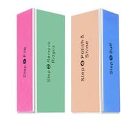 SKYPIA 2 Packs 4 Way Nail Buffer Block Nail Files and Buffers, Smooth & Buff & Shine Professional Nail Files (2 Counts)