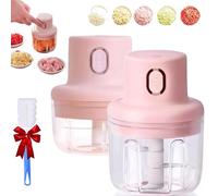 Skypicnic Wireless Food Chopper, Fairfaction Chopper, Electric Garlic Chopper Cordless, 100ml/250ml Capacity for Garlic, Onion, Chili, Meat & Veggies (Small+Large)