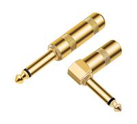 SkyPOOU 2pcs/set 6.35mm Plugs Connectors 6.35 Welding Portable Connection 1/4inch Welding Type Mono Male Solder Plugs