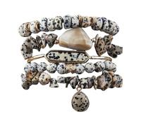 SkyPOOU Adjustable Bead Natural Stone Charm Unisex Stone Texture Suitable for Men and Women Colorful Stacking