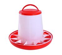 SkyPOOU Chicken Feeder Automatic Poultry Food Dispenser With Handle Hanging Poultry Food Container With Handle Baby Chick Feeders Stand Base No Waste For Brooder