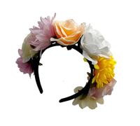 SkyPOOU Colorful Rose Flower Headband for Music Festival Artificial Flower Wreath Hairhoop Wedding Bride Dressingup Accessory.Color.Appr. Head Cir 55-60cm/21.65-23.62inch