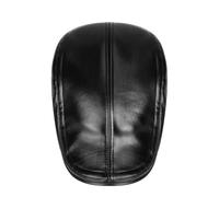 SkyPOOU Dark Berets Cabbie Hat PU Painter Hat Berets for Baker Boy Street Strolling Dark Fashion Props