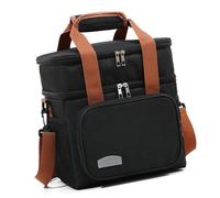 SkyPOOU Expandable Double Deck Lunch Box Thermal Leak Proof Food Bag with Oversized Cup Pocket and Adjustable Strap Side Holders and Adjustable Strap