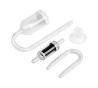 SkyPOOU Glass CO2 Diffuser 4pcs Set Transparent For Size Suction Cup U Shape Tube Check For Keeping Aquarium H