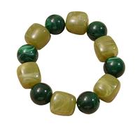 SkyPOOU Modern Polyacrylate Bangle Adjustable Beaded Jewelry for Women Lightweight Nonallergenic Everyday Casual Accessory Unique Inconsistent Square Round Beads Smooth Comfortable Everyday