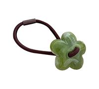 SkyPOOU Small Flower Hair Bow Elastic Hair Ties Stretchy Hairband Floral Headpiece Scrunchies Ponytail Holder for Women Girls.green