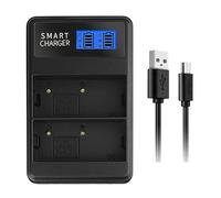 SkyPOOU Versatile BLH1 LCD Camera Battery Charger Two Batteries Simultaneously for Olympus EM1 MARKII -2 LCD Charger