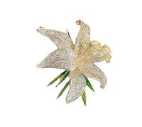 SkyPOOU Vintage Rhinestones Lilies Brooches Artistic Lilies Brooch Charm For Women And Girls A Addition To Any Ensembles. Gold