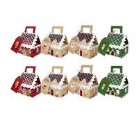 SkyPOOU White Paper Yuletide House Treat Cartons for Holiday Candy Packaging and Chocolate Storage Holiday Candy Packaging Box
