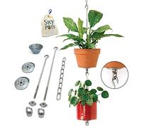 SkyPots - Two Pack, Pot Hanger Kits + Accessories - Hang and Connect Your Clay Pots, Stainless Steel - Indoor/Outdoor - Connectable Hanging Planter Vertical Garden w/Drainage for Healthy Plants