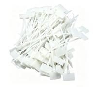 SKYPRO 100Pcs Self-Locking White Nylon Cable Ties（ M3x100mm） | Writable labels for easy cable ID, durable nylon resists breaking. Ideal for home/office use.