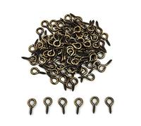 SKYPRO 100Pcs Small Screw Eye Pins, 1.6x16mm Bronze Eye Pin Hooks, Eyelets Screw Threaded Clasps Hooks for Doing Art DIY, Mini Metal Hoop Peg for Jewelry Making