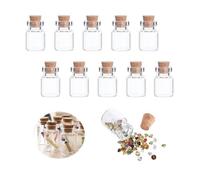 SKYPRO 10Pcs Mini Glass Bottles with Cork Lids, 22 x 30mm 5ml Tiny Glass Jars, Wishing Bottles, Small DIY Decorative Craft Vials for DIY Crafts Party Weddings Decoration Storage Accessories
