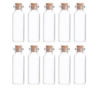 SKYPRO 10Pcs Mini Glass Bottles with Cork Lids, 22 x 80mm 20ml Tiny Glass Jars, Wishing Bottles, Small DIY Decorative Craft Vials for DIY Crafts Party Weddings Decoration Storage Accessories