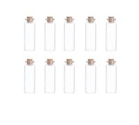 SKYPRO 10Pcs Mini Glass Bottles with Cork Lids, 30 x 110mm 55ml Tiny Glass Jars, Wishing Bottles, Small DIY Decorative Craft Vials for DIY Crafts Party Weddings Decoration Storage Accessories