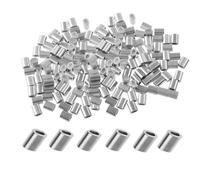 SKYPRO 200pcs Aluminum Crimping Loop Sleeve Oval, Aluminum Wire Rope Sleeve Crimping (M1.2,1.2mm)