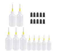 SKYPRO 20pc 30ml & 50ml Precision Tip Applicator Bottles Kit - 10 Plastic Squeeze Bottles & 10 Black Syringe Caps for Liquid, Glue, Oil, Acrylic Paint