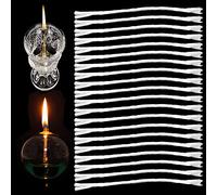 SKYPRO 20Pcs 190mm (7.5in) Replacement White Fiberglass Wicks, 2.5mm Width Candle Wicks for Light Ghee Lamp DIY Oil Lamps Craft Candle Making Supplies