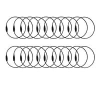 SKYPRO 20Pcs of 5.9 Inches Colored Coated Stainless Steel Wire Keychains 1.5mm Aircraft Cable Rings Loops for Hanging Luggage Tags, Keys or ID Tags - Black