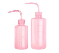 SKYPRO 250ml+500ml Plastic Safety Wash Bottle, Pinkish Lab Squeeze Bottle with Narrow Mouth and Scale Labels, Squirt Bottle For Plant Flower Succulent Watering - 2 Packs