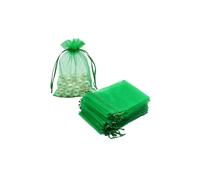 SKYPRO 25PCS Organza 15x20cm Small Mesh Bags Drawstring Gift Bags for Jewelry, Candy, Christmas, Party Favors,Wedding（Dark Green）