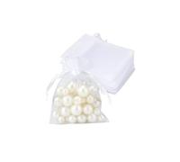 SKYPRO 25PCS Organza 20x30cm Small Mesh Bags Drawstring Gift Bags for Jewelry, Candy, Christmas, Party Favors,Wedding（White）