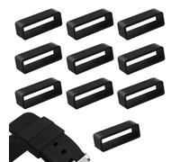 SKYPRO 26mm Silicone Watch Band Loop, 10Pcs Black Rubber Watch Strap Keeper Retainer Ring, Replacement Fastener Holder for Smart Sports Watches