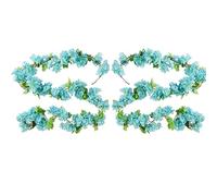 SKYPRO 2PCS Sakura Vine Greenery Leaves Garland Artificial Flowers Plants for Hotel Wedding Home Party Garden Craft Art Decor (Blue)
